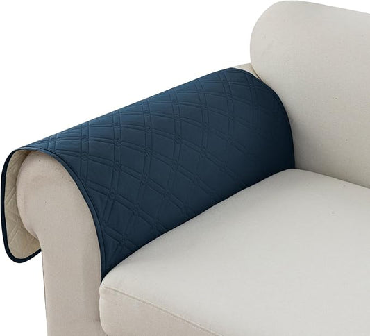 Genina Sofa Armrest Cover, Anti-Slip Armchair Slipcovers for Dogs Cats Pet, Water Resistant Couch Arm Cover for Backrest Recliner Loveseat, L Shaped Sofa, 23.6 x 27.5 Inches（2 Pieces） by Genina