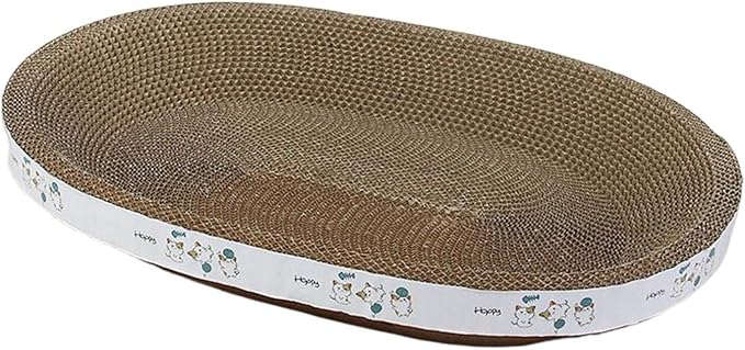Cat Scratcher Cardboard, Cat Scratch Pad Bowl Nest for Indoor Cats Grinding Claw, Cat Scratching Board Corrugated Lounge Cat Beds, Oval Play 43cm by Unknown