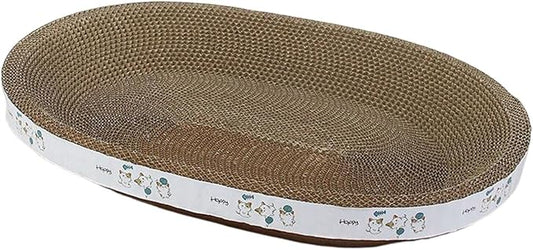 Cat Scratcher Cardboard, Cat Scratch Pad Bowl Nest for Indoor Cats Grinding Claw, Cat Scratching Board Corrugated Lounge Cat Beds, Oval Play 43cm by Unknown