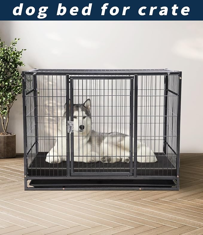 Waterproof Leather Dog Bed, Hair Resistant Crate Mat for Large Dogs, Wipeable Easy to Clean Pet Pad, Durable Black Mattress for Pets Up to 90 lbs - Image 5