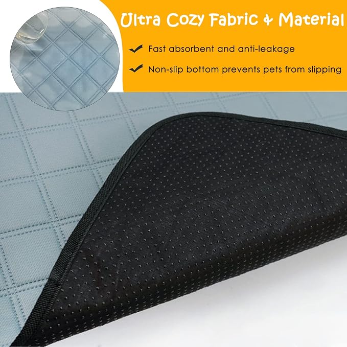 4 Pack Guinea Pig Cage Liners Washable Super Absorbent Guinea Pig Bedding Waterproof Reusable Guinea Pig Pee Pads Anti Slip Mat for Small Animals Rabbit Hamster Rat - 24" x 18" - Image 3
