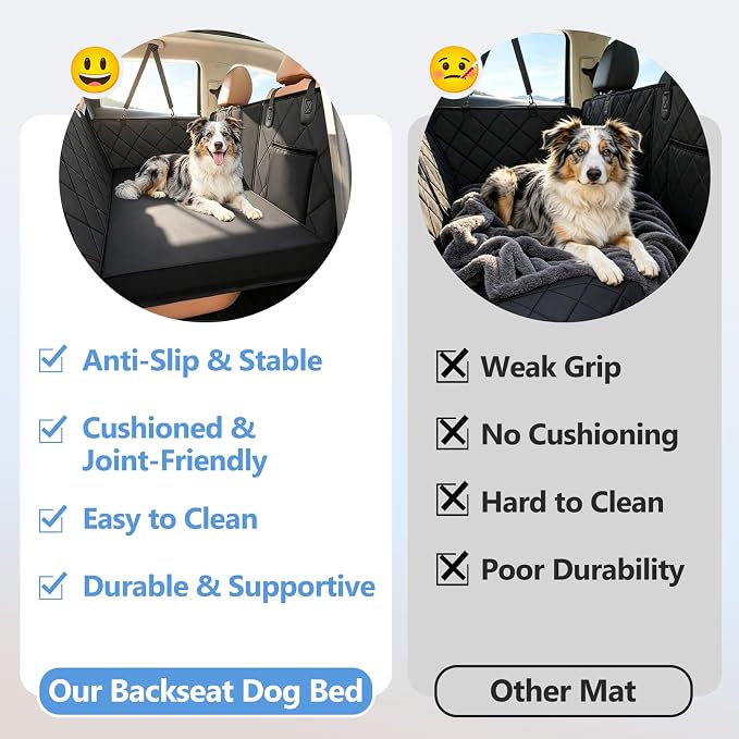 Backseat Dog Bed, Dog Bed for Car Back Seat, Fits Back Seat Extenders | 4" Orthopedic Egg Crate Foam, 600D Waterproof Oxford Fabric, Fits Large SUVs & Full-Size Trucks, Washable Cover - Image 6