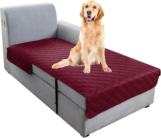 Genina L Shape Couch Cover, Sectional Couch Chaise Covers, Waterproof Washable Sofa Covers for Right L Shape Chaise Lounge, Anti-Slip Sofa Slipcovers for Dogs Cats Pet Friendly (Burgundy) by Genina
