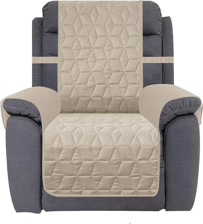 Ameritex Waterproof Nonslip Recliner Cover Christmas Decor Stay in Place, Dog Couch Recliner Cover Furniture Protector for Pets and Kids (Beige, 30'') by Ameritex