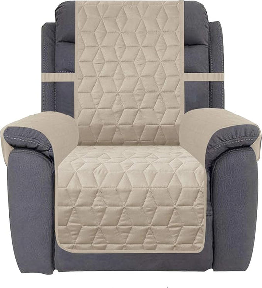 Ameritex Waterproof Nonslip Recliner Cover Christmas Decor Stay in Place, Dog Couch Recliner Cover Furniture Protector for Pets and Kids (Beige, 23'') by Ameritex