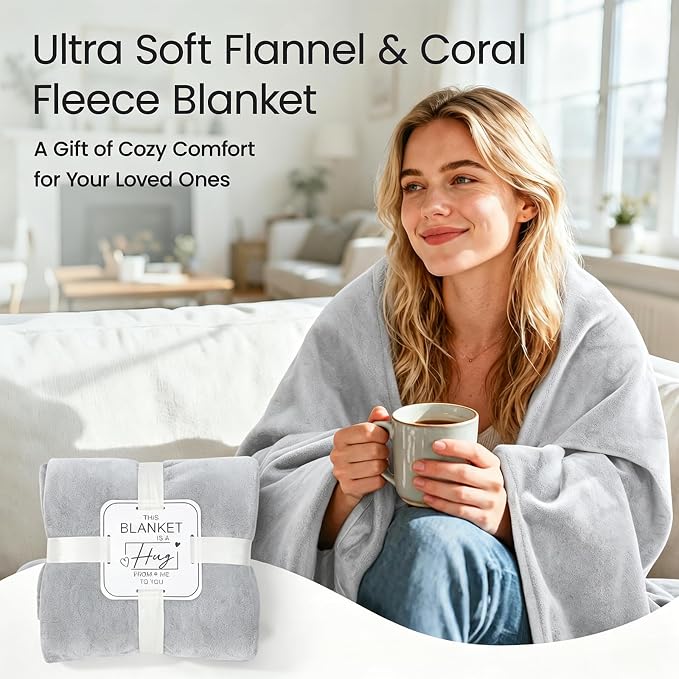 LOOBANI Waterproof Blanket for Twin Size Bed, Reversible Leakproof, 60"x80" | Waterproof Dog Blanket for Pet Accidents, Soft Flannel & Coral Fleece, Stain-Resistant Furniture Protector, Light Grey - Image 7