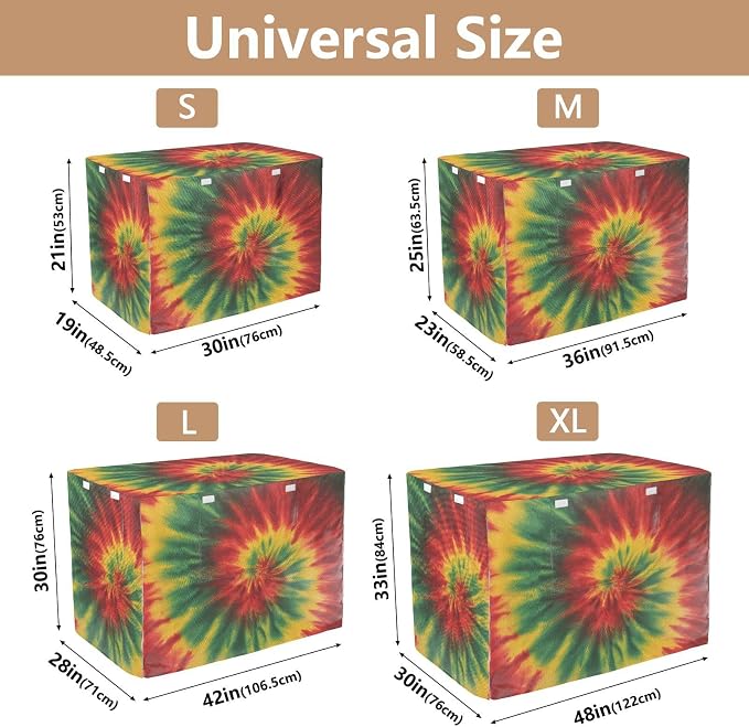 Dog Crate Cover Kennel Cover for Dog Cages Breathable for Wire Cage Indoor Outdoor Jamaica Reggae Tie Dye Colorful - Image 3