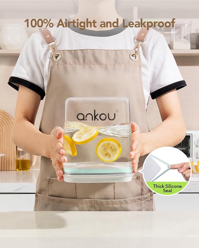 Ankou Food Storage Container Sets, 2.8 Qt *2+ 4.2 Qt *4 Airtight Canisters with Lids and 130ml Scoop, BPA-Free Plastic Pantry Containers for Flour, Sugar, Rice - Image 3