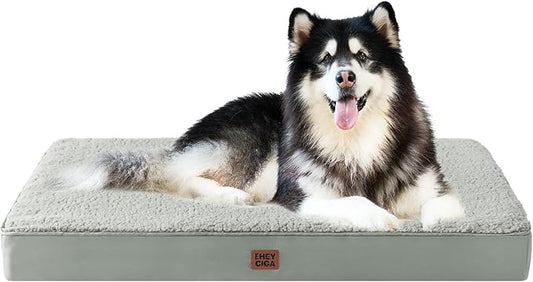 EHEYCIGA Orthopedic Dog Bed Extra Large with Removable Washable Cover, 47IN | Egg Crate Foam Support, Durable Oxford fabric, Non-Slip Bottom, Machine Washable, Soft Waterproof Plush Pet Bed Mat For Crate by EHEYCIGA