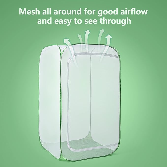 48" Outdoor Mesh Plant Enclosure, Mesh Plant Cover for Pests, Bird and Pest Protection Guard for Fruit, Vegetables, Flowers and Herbs Pop-Up Cage 28 x 28 x 48 Inches - Image 3
