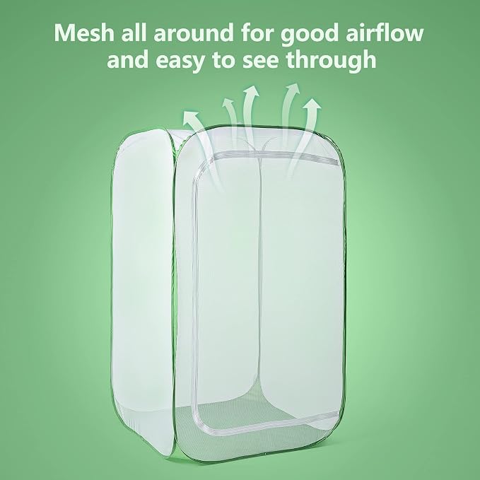 23.6" Outdoor Mesh Plant Enclosure, Plant Cover for Pests, Bird and Pest Protection Guard for Fruit, Vegetables, Flowers and Herbs Pop-Up Cage 15.7 x 15.7 x 23.6 Inches - Image 2