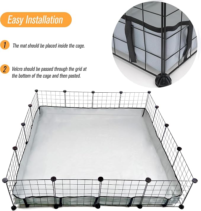 DZWLKJ Guinea Pig Cage Liner Tarp Bottom Waterproof and Washable Base Also for Rabbits, Bunny, Chinchesillas, Hedgehog, Ferrets and Other Small Animals(48x48 inches) - Image 3