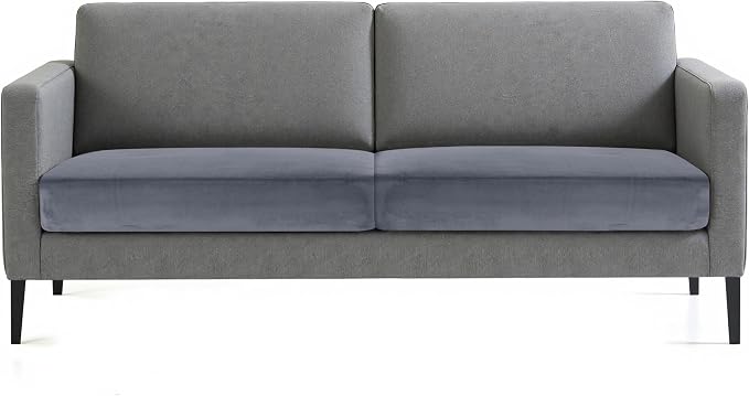 Hokway Velvet Couch Cushion Covers Water Resistant Seat Covers Stretch Sofa Cushion Protector(2 Cushion Sofa, Grey) - Image 9
