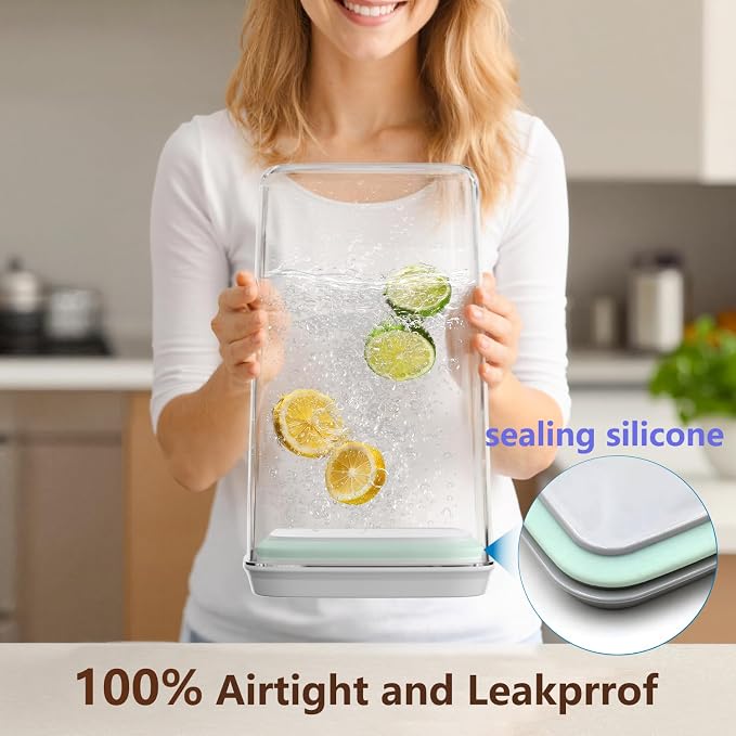 Melovom Pop Airtight Food Storage Container with Lid, 4L/4.2qt Large Cereal Flour Sugar Storage Container with Scoop, One Button Opening, BPA-Free, Kitchen Pantry Organization and Storage - Image 6