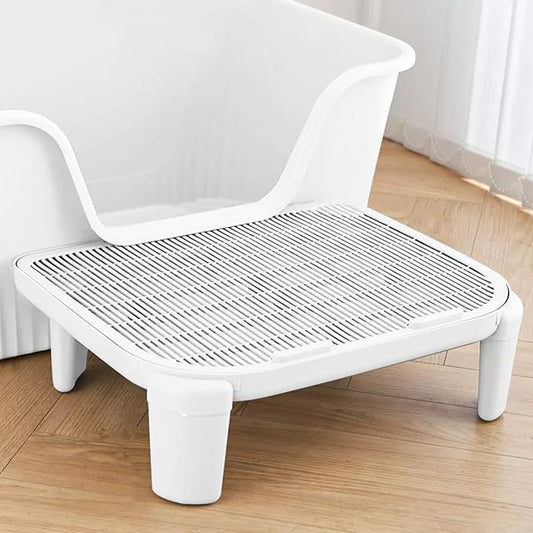 Cat Litter Mat Litter Trapping Mat,19.69"X15.95"X5.90"Litter Box Mat,Waterproof Cat Mats for Litter Large,Easy Clean,Non-Slip Litter Mat for Cat,Urine-Proof Kitty Litter Catcher Mat,Washable (White) by SpeceTime