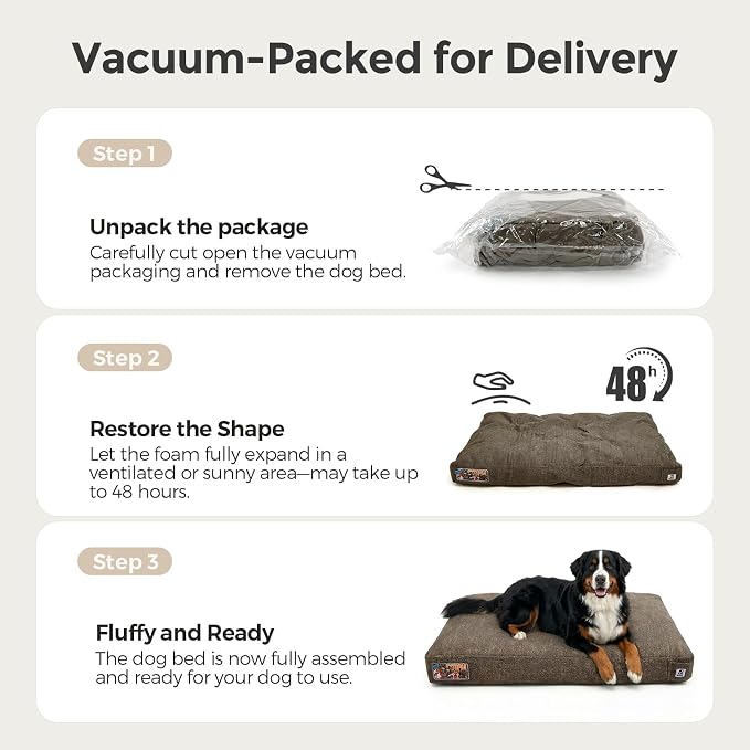Sytopia 47 Inch Indestructible Durable Dog Beds for XXL Dogs, Chew Proof Waterproof Pet Crate Pad with Machine Washable Removable Cover, Great for Indoor, Outdoor, Crate, Patio Use, Grey - Image 7