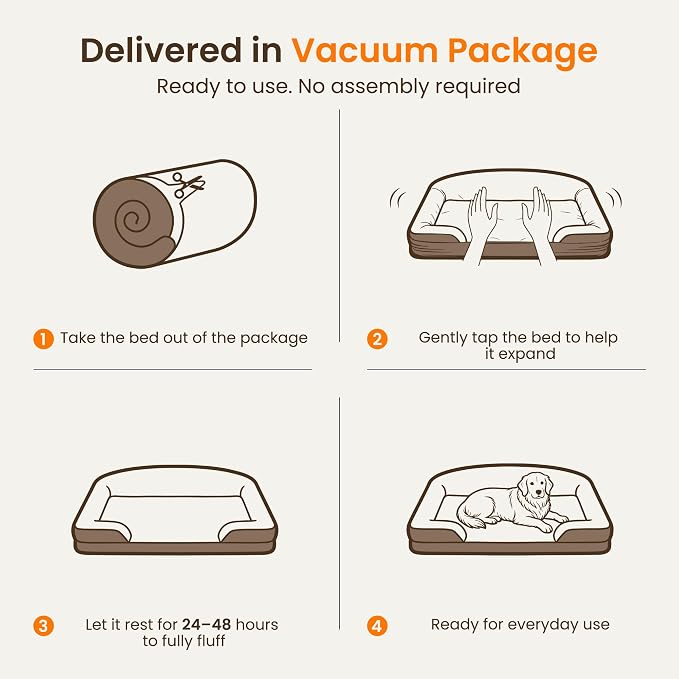 Orthopedic Dog Bed for Small to Medium Dogs, 30"x20" Dog Couch Bed | Egg Crate Foam for Pressure Relief, Cozy Bolster Sofa Design, Waterproof Removable Washable Cover, Non Slip Bottom Light Grey - Image 8