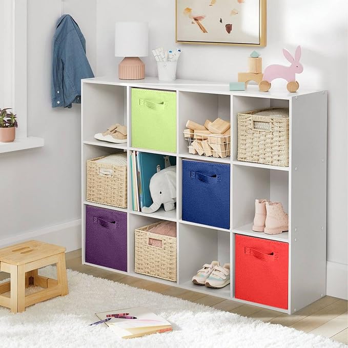 ShellKingdom Storage Bins, Foldable Fabric Storage Cubes And Cloth Storage Organizer Drawer For Closet And Toys, 8 Pack (Red+Dark Blue+Purple+Green) - Image 3