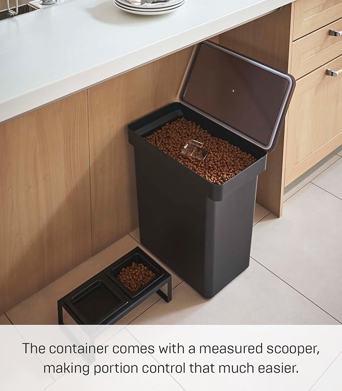 YAMAZAKI Home Tower Airtight Pet Food Storage Container - Cat And Dog Food Holder Bin With Transparent Lid And Handle - Extra Large - Polypropylene - 6.6 Gallons, 25 Liters - Image 2
