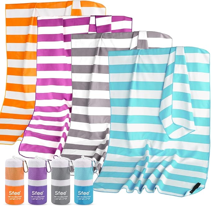 Sfee 2 in 1 Microfiber Oversized Beach Towel, Quick Dry Towel Travel Towel Camping Towel Super Absorbent Compact Lightweight Sports Gym Towels for Beach,Gym, Hiking, Pool, Backpacking, Bath, Yoga by Sfee