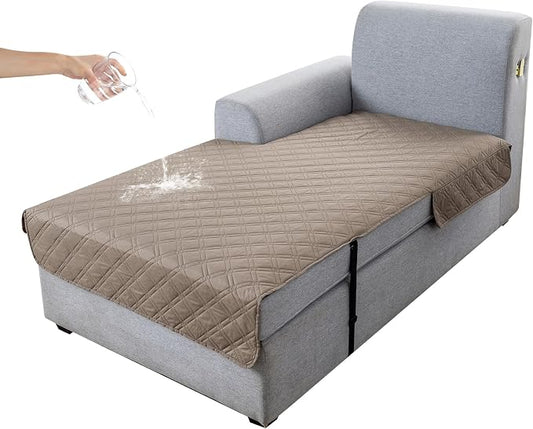Genina L Shape Couch Cover, Sectional Couch Chaise Covers, Waterproof Washable Sofa Covers for Left L Shape Chaise Lounge, Anti-Slip Sofa Slipcovers for Dogs Cats Pet Friendly(Taupe) by Genina