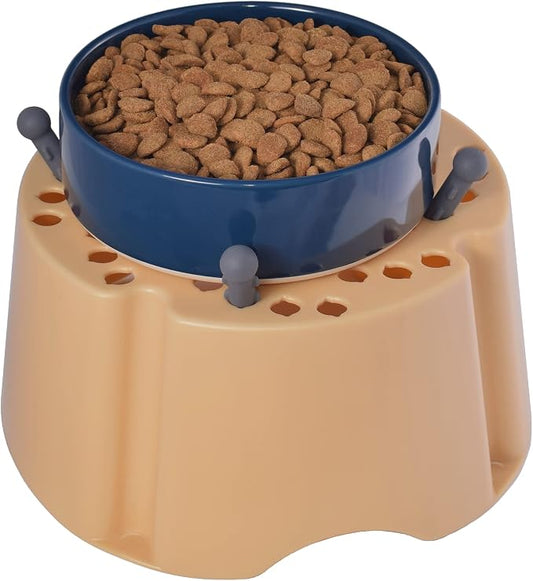My Bowl Stand | 5” Elevated Stand for Any Dog Bowl up to 7.5” Width, Made in USA, Lift Your Pet’s Food or Water, Reduces Joint Strain, Sturdy + Washable + Stackable, Adjustable Raised Feeder by PegSet