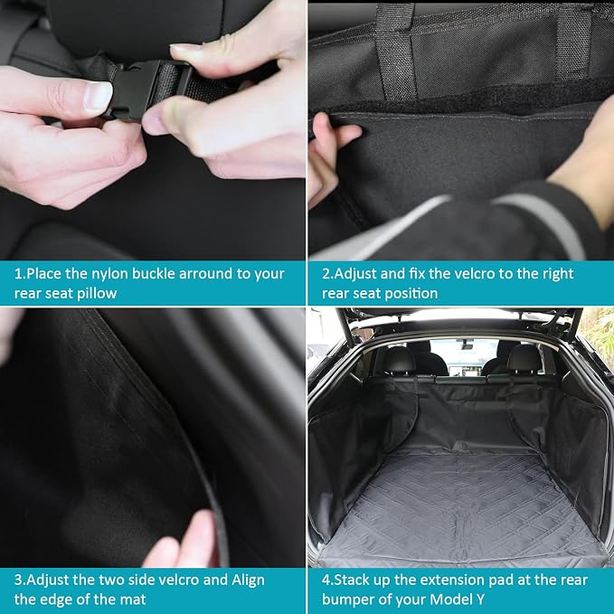 Model Y Rear Trunk Cargo Liner Pet Mat Dogs Rear Seat Cover Protector All-Weather Waterproof Compatible with Tesla Model Y Accessories 2019-2025 - Image 7