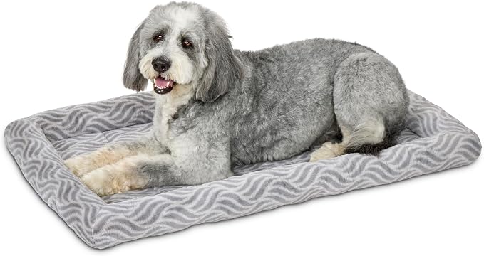 MidWest Homes for Pets QuiteTime Deluxe Wave Bolster Bed for Extra Large Dogs; Easily Machine Wash and Dry; Gray; 48"; 40248-WVGY by MidWestHomesForPets