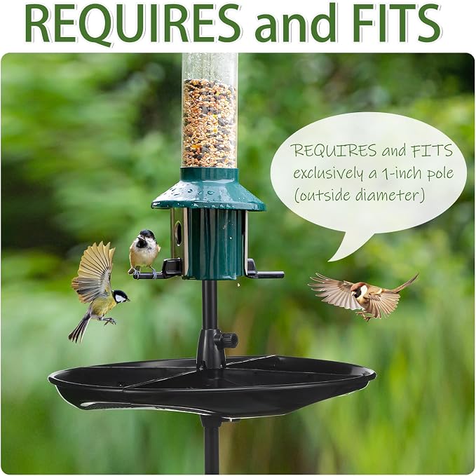 Geelin 21'' Plastic Bird Seed Catcher Tray for 1'' Outdoor Pole Feeders, Removable Bird Seed Catcher Tray for Hummingbird Bee Feeders Outdoors, Backyard, Garden, Not Included Pole - Image 4