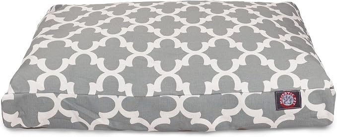 Gray Trellis Extra Large Rectangle Indoor Outdoor Pet Dog Bed With Removable Washable Cover By Majestic Pet Products - Image 2