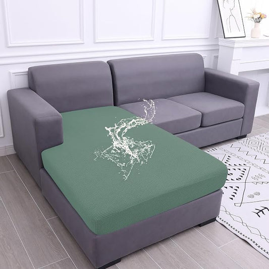 hyha Waterproof Sectional Couch Covers, Non Slip Sofa Cushion Covers | L Shape Sectional Fit, Stretch Jacquard Fabric, Elastic Bottom, Waterproof Protection (1 Piece for Chaise XL) by hyha