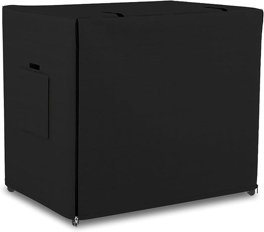 Dog Crate Cover 12 Oz Waterproof - Heavy Duty Privacy Dog Crate Cover with Mesh Pocket & Roll Up Window - Universal Fit Dog Kennel Cover (32" H x 49" W x 31" D, Black) by CoversAll