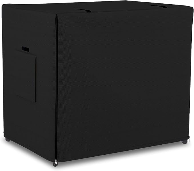 Dog Crate Cover 12 Oz Waterproof - Heavy Duty Privacy Dog Crate Cover with Mesh Pocket & Roll Up Window - Universal Fit Dog Kennel Cover (25" H x 37" W x 24" D, Black) by CoversAll