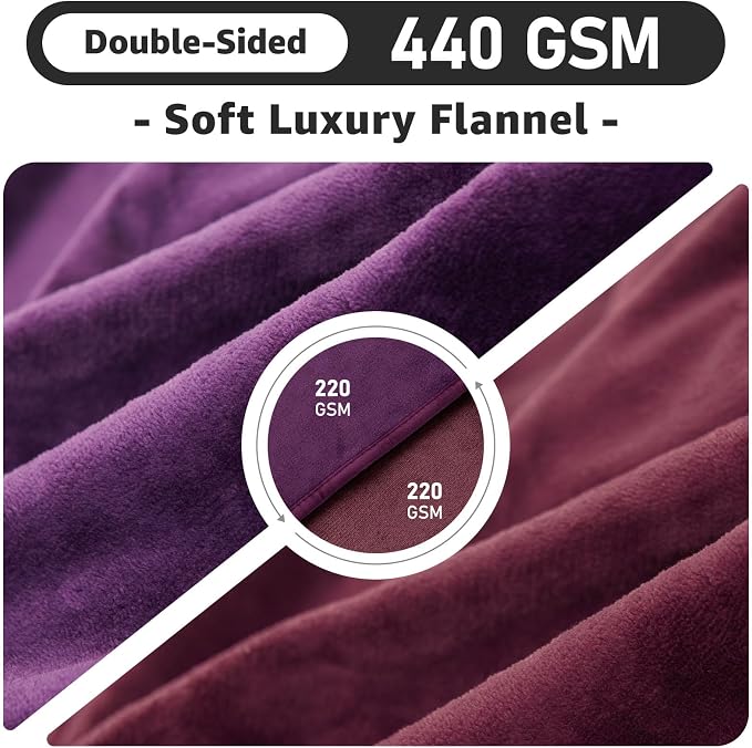 LOOBANI Waterproof Blanket for Twin Bed, Purple Throw Blanket 60" x 80" | Dog Splash Blankets for Large Dogs, Reversible Spill-Proof Couch Cover for Sofa Protection, Movie Nights, Camping, Noise Free - Image 6