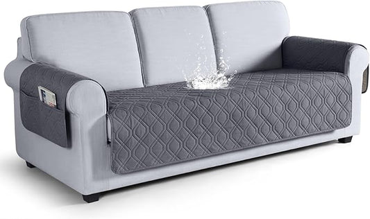 VANSOFY Couch Cover, Waterproof Sofa Covers Washable Slipcover Furniture Protector Couch Seat Covers Non-Slip Couch Cover for Dogs, Pets(Sofa, Dark Gray) | Non-Slip, Washable, Utility Pockets, Pet Friendly, Furniture Protector Slipcover for 3 Cushion C... by VANSOFYFURNITURECOVERS