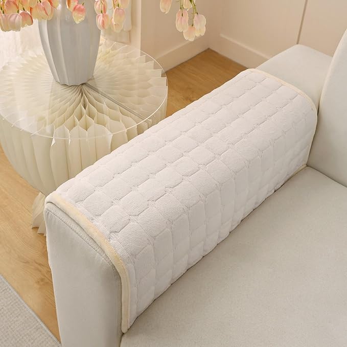 Plush Couch Cover for Dogs Washable, Non Slip Sofa Covers for Pets, Sectional Cushion Protector (28"x28", White) by Unknown