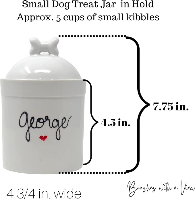 Airtight Pet Treat Container | Dog Cookie Jar Personalized with Name | Small Dog Treat Jar | Customized, Ceramic | With Bone Shaped Lid - Image 5