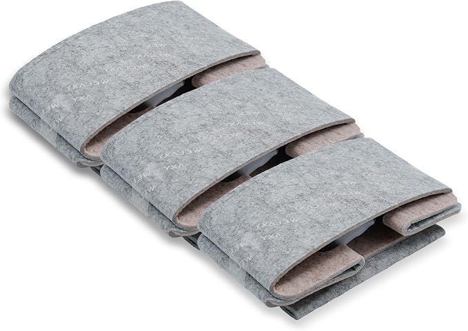 Welaxy Storage Baskets Collapsible Felt Storage bin Foldable Shelf Drawers Organizers for Kids Pet Toys magazine Books Clothes Closet Cabinet decluttering (Grey Beige) - Image 2