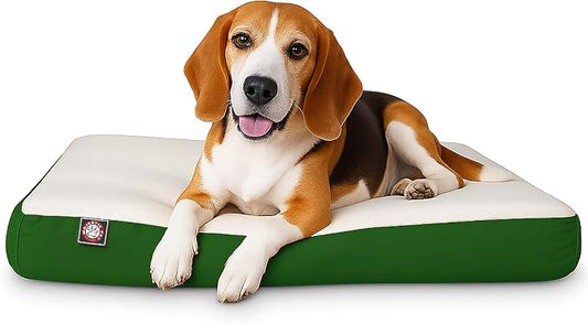 Majestic Pet 34x24x3 Inch Green Orthopedic Memory Foam Rectangle Dog Bed – Medium Size Crate Dog Bed for Dogs with Joint Pain, Arthritis – Durable Pet Mattress with Egg Crate Foam, Washable Cover by MajesticPet