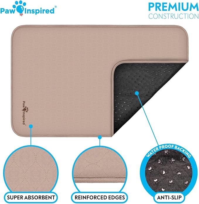Paw Inspired Washable Crate Liners for Dogs, 47x29 Inch, 2 Pack | Fits 48 Inch Kennels, Leakproof, Non-Slip Pee Pads, Reusable Puppy Pads for Potty Training, Whelping, Waterproof Pet Mat - Image 4