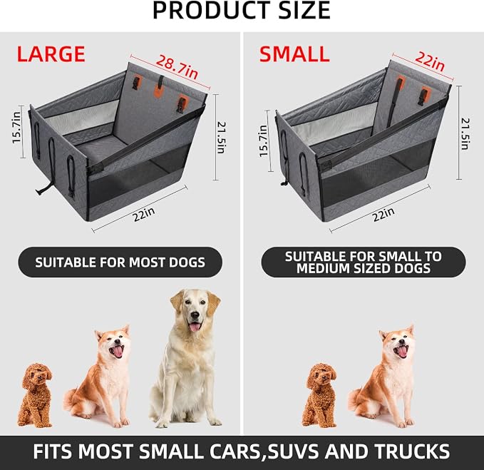 TKYZ Large Dog Car Seat,Back Seat Extender for Dogs,Hard Bottom Seat Cover - Image 6