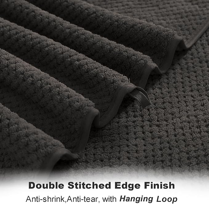 8-Piece Brown Bath Towel Set, 2 Extra Large Bath Towel Sheets, 2 Hand Towels and 4 Washcloths - Highly Absorbent Quick Dry Microfiber,Ultra Soft Towel Set for Bathroom, Waffle Weave Design, Pack of 8 - Image 4