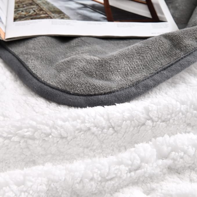 Waterproof Blanket for Bed Couch Sofa, Soft Liquid Pee Proof Pet Blanket for Dog Puppy Cat, Reversible Sherpa Fleece Furniture Protector (Grey, 30x40 inches) - Image 4