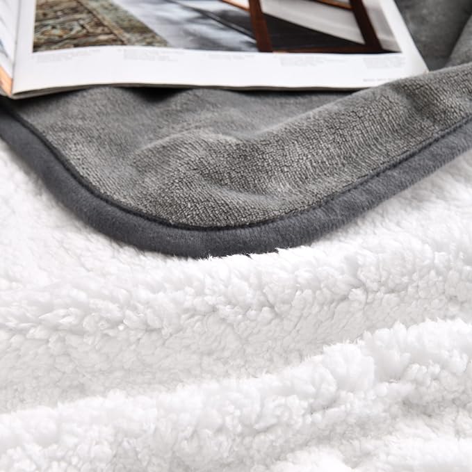 Waterproof Blanket for Bed Couch Sofa, Soft Liquid Pee Proof Pet Blanket for Dog Puppy Cat, Reversible Sherpa Fleece Furniture Protector (Grey, 30x40 inches) - Image 4