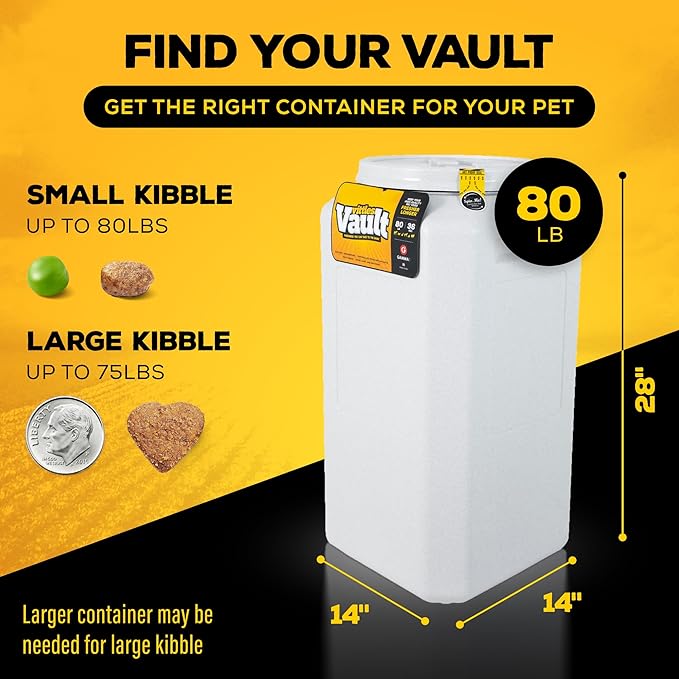 Vittles Vault Traditional Pet Food Storage Container For Dog Kibbles/Bird Seed/Oatmeal/Rice/Flour/Cereal, BPA Free Plastic, Sealed Airtight For Cat Food, Up To 80 lb, Made in USA, With Scoop, Gray - Image 6