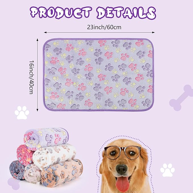 YUEPET 6 Pack Waterproof Dog Blankets, Puppy Blankets for Small Dogs & Cats | Machine Washable, Waterproof Inner Layer, Bed Couch Sofa Protector, Soft Reversible Fleece, 23x16", Small Dogs & Cats - Image 2