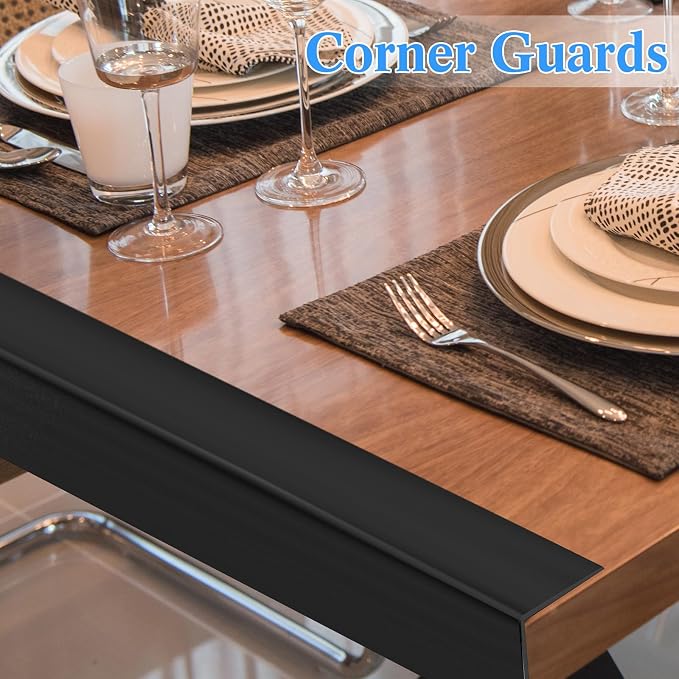 Sasylvia 1 Pcs Wall Corner Protector Guards, Avoid Scratching Scuffs, Vinyl Corner Trim Molding, Ease Install & Cleaning for Door Countertop Furniture Cabinet Protection (1/2 x 36 Inches,Black) - Image 5