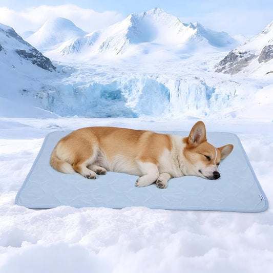 Cooling Blanket for Dogs - Q-MAX>0.4 Waterproof Pet Throw Blanket Bed Cover, Non-Slip Dog Blankets for Couch Protector, Washable Furniture Cover for Summer, Blue,30x40 by ZAKAPAWS