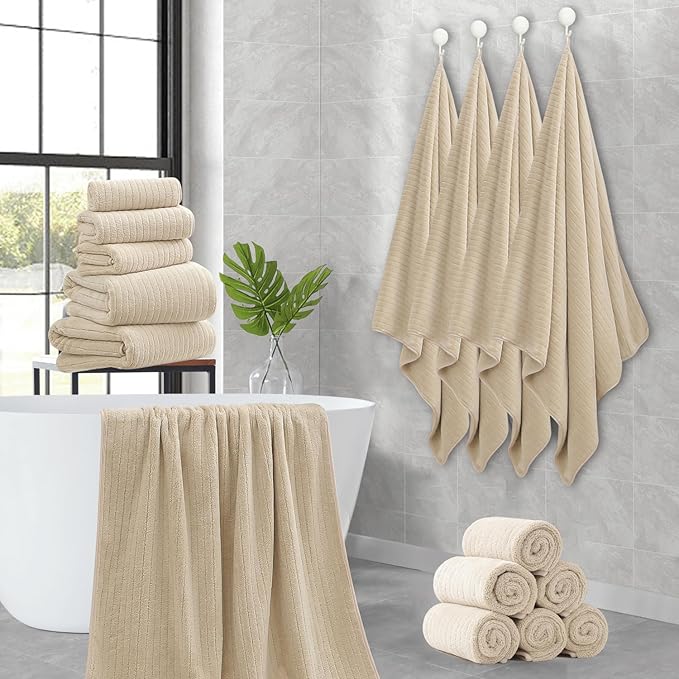 Hailea Hand Towels Set 16x31 Inches,Soft Microfibers Bathroom Towel Set 2 Pack,Highly Absorbent Quick Dry Luxury Towel Hotel Spa Gym Hand Towel Collection for Bathroom,Camel - Image 5