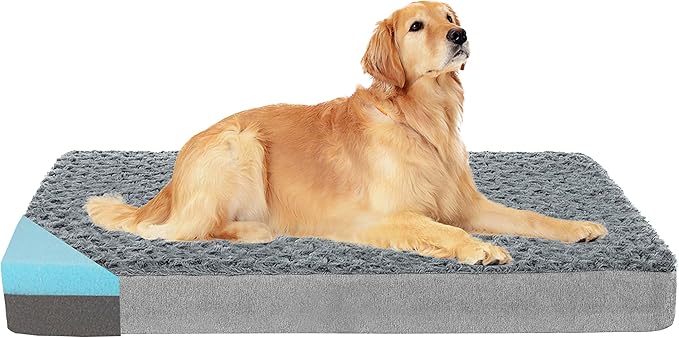 Orthopedic Memory Foam Dog Bed, Cooling Dog Beds for Extra Large Dogs -Waterproof Pet Bed for Crate with Removable Washable Cover, Ideal for Arthritic Dogs, XL(41inch,90Lbs) by ABETTERLIFEWITHPET
